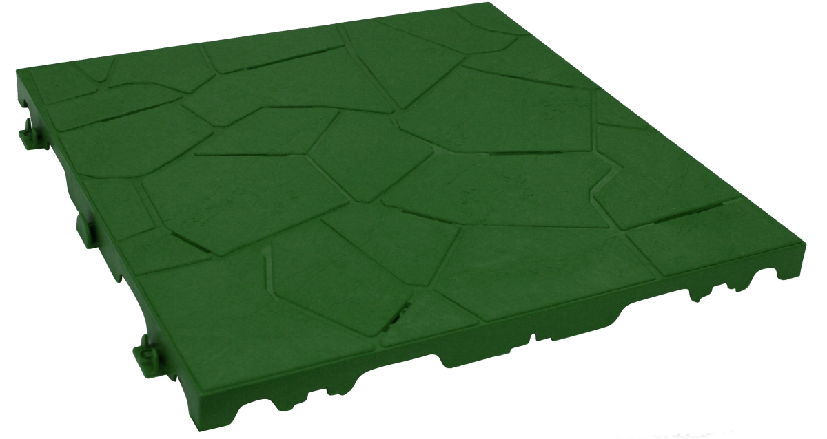 -PPT-GN-4 -Snaptile Pack of 4 Green 15In x 15In Interlocking Floor Tile -  RSI, RSI-PPT-GN-4
