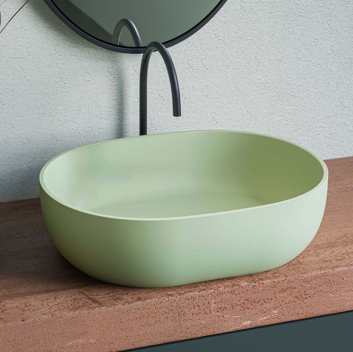 19 in. epiStone Solid Surface Bathroom Vessel Sink, Avocado Lime Green -  Made-to-Order, MA4445960