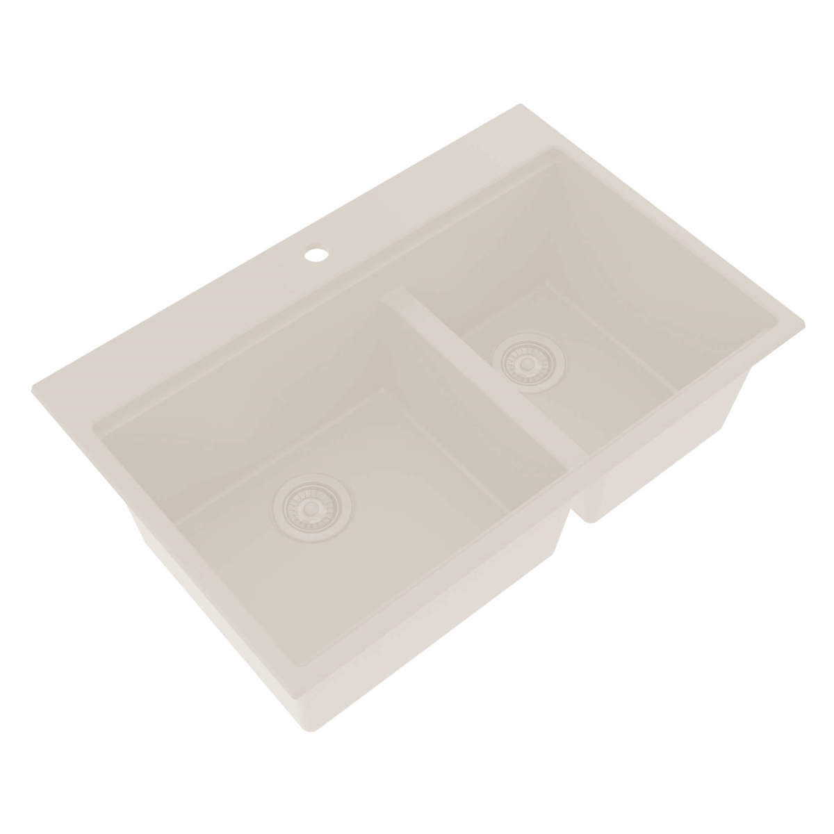 RVG1327WB 33 in. Epi Rock Workstation Double Bowl Top Mount Kitchen Sink, Warm White -  Ruvati