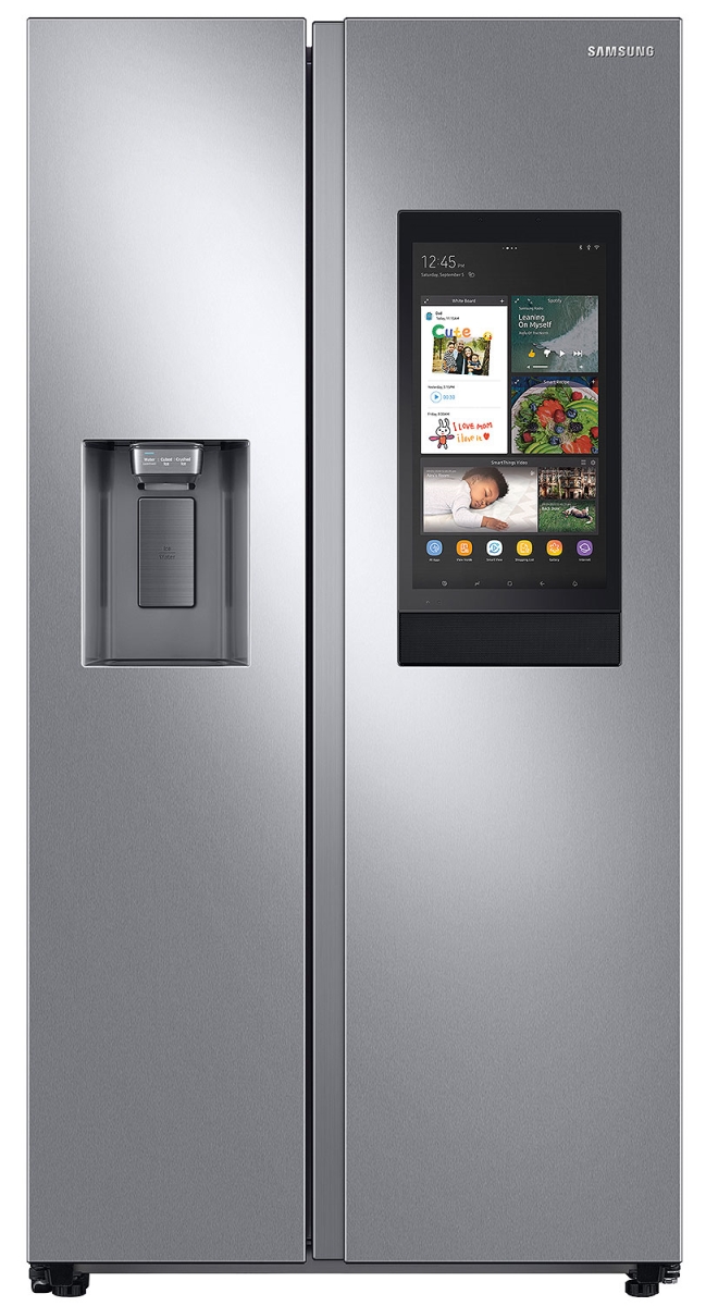 Picture of Samsung RS22T5561SS 21.5 cu. ft. Fingerprint Resistant Stainless Steel Side-By-Side Counter Depth Refrigerator with 21.5 in. Touchscreen Family Hub