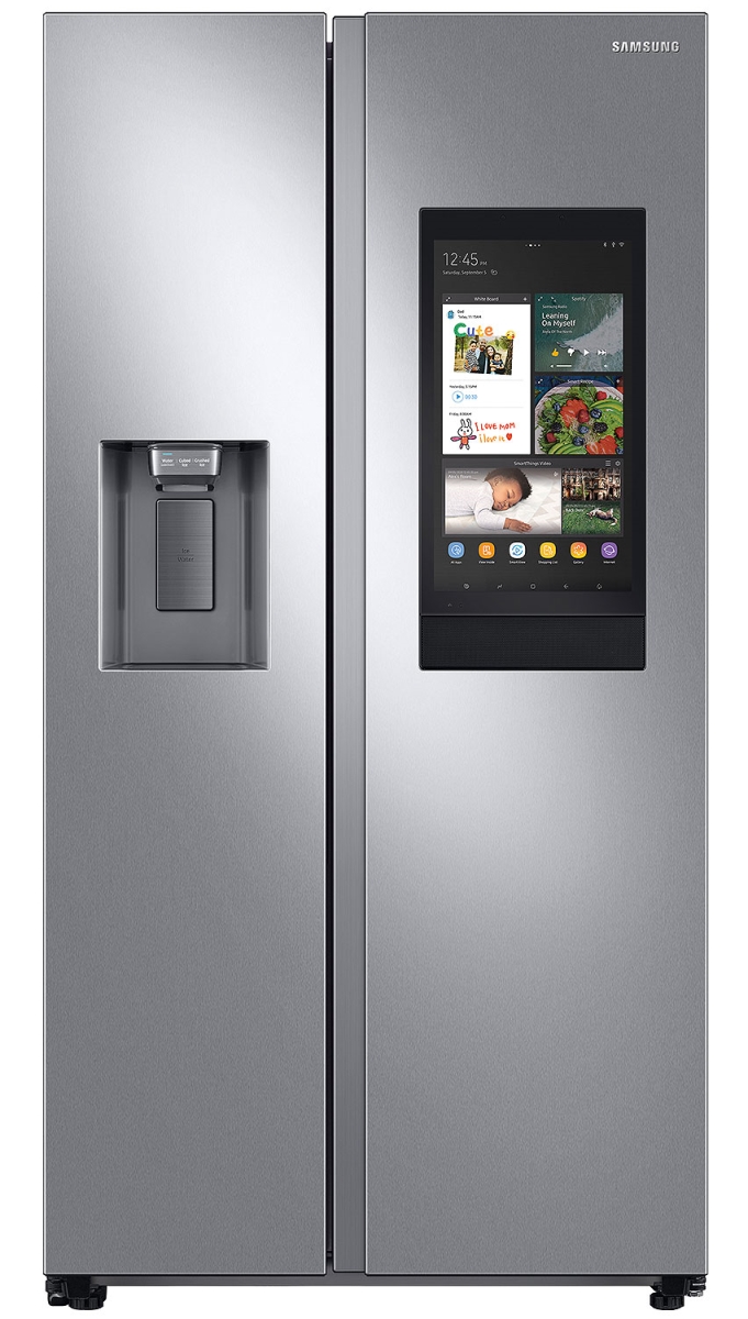 Picture of Samsung RS27T5561SS 26.7 cu. ft. Fingerprint Resistant Stainless Steel Large Capacity Side-By-Side Refrigerator with 21.5 in. Touchscreen Family Hub