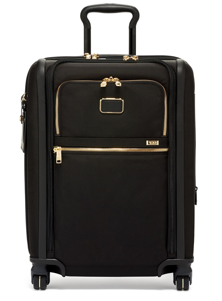 Picture of Tumi 02203561DG3 Alpha 3 Continental Dual Access 4 Wheeled Carry-On Spinner&#44; Black & Gold