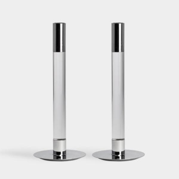 Picture of Orrefors 6298864 Lumiere Candlestick&#44; Silver - Medium - Pack of 2