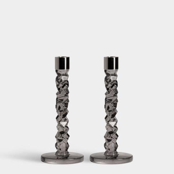 Picture of Orrefors 6590170 Carat Graphite Candlestick - Medium - Pack of 2