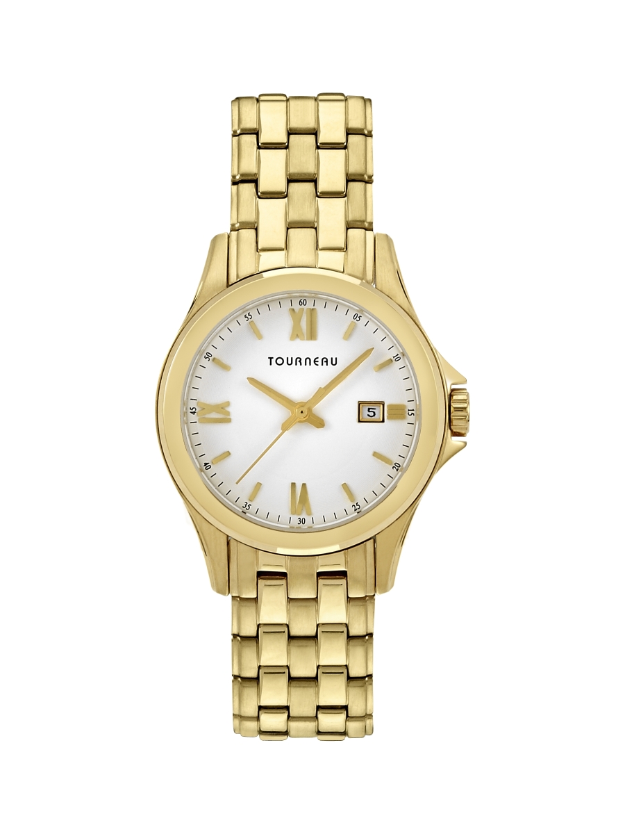 Picture of Tourneau TLRB-W067 32 mm Tourneau Gold Tone Watch for Ladies, White