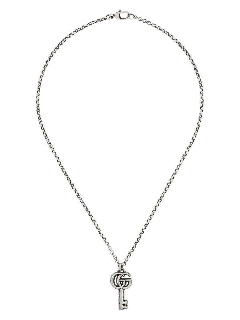 Picture of Gucci YBB62775700100U Silver Aged GG Marmont Necklace with Key