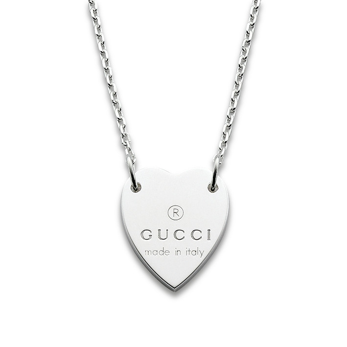 Picture of Gucci YBB22351200100U Sterling Silver Trademark Heart Necklace