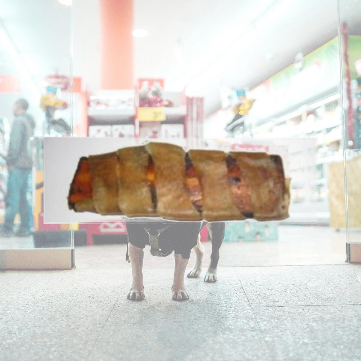 Picture of Jones Naturals 090-01159 7-8 in. Chews Rib Roller Medium Beef Rib Warapped in Pork Skin