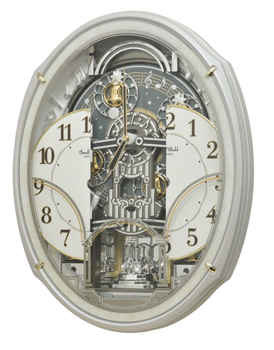 Picture of Rhythm Clock 4MH435WR03 19.6 x 15.3 in. Harmony Blessing II Magic Motion Clock&#44; White
