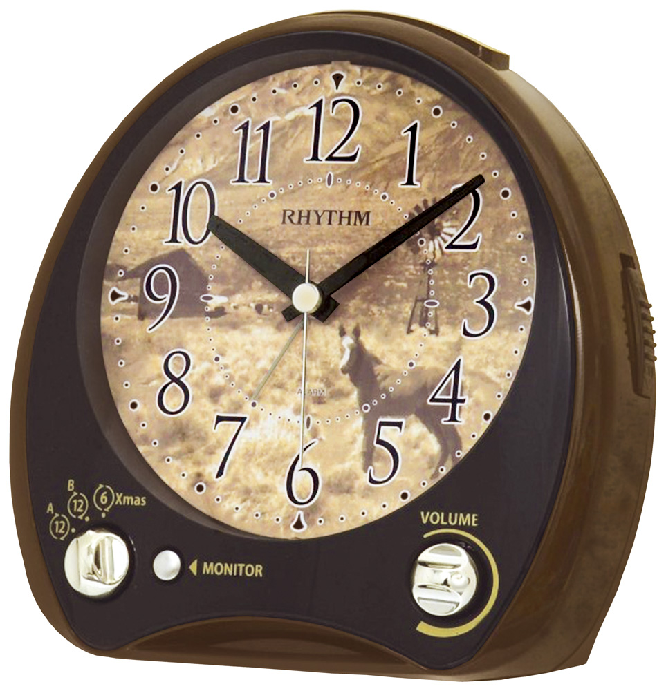 Picture of Rhythm Clock 4RM769WU23 5.4 x 5.2 in. Harmonic Morning Morning Melody Alarm Clock