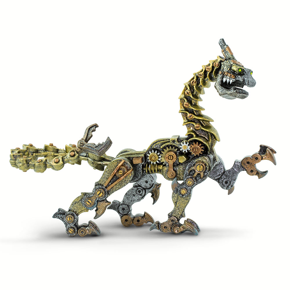 Safari  Steampunk Dragon Figurine, Multi Color