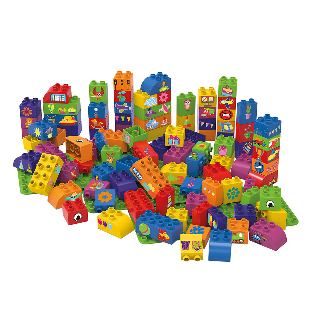 Picture of Safari 100626 Educational Blocks with 3 Baseplates&#44; Multi Color