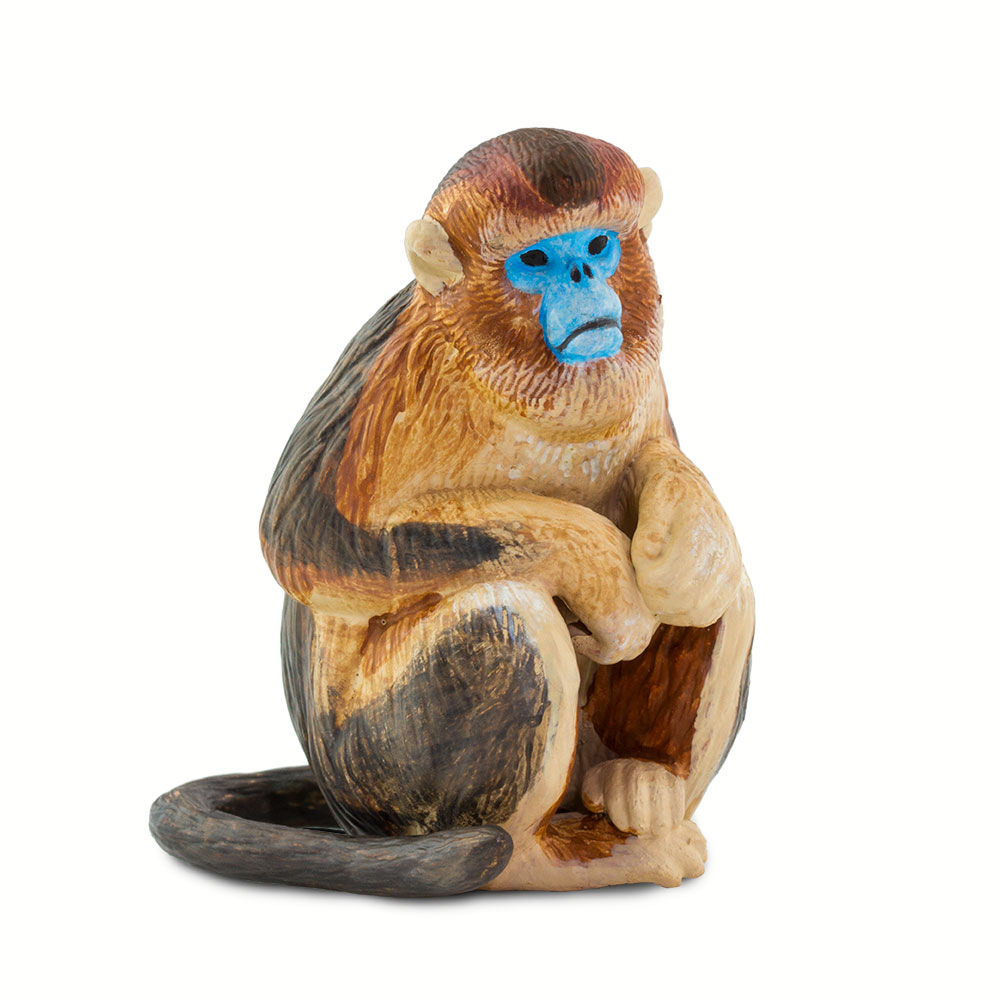Safari  Snub Nosed Monkey Figurine, Multi Color