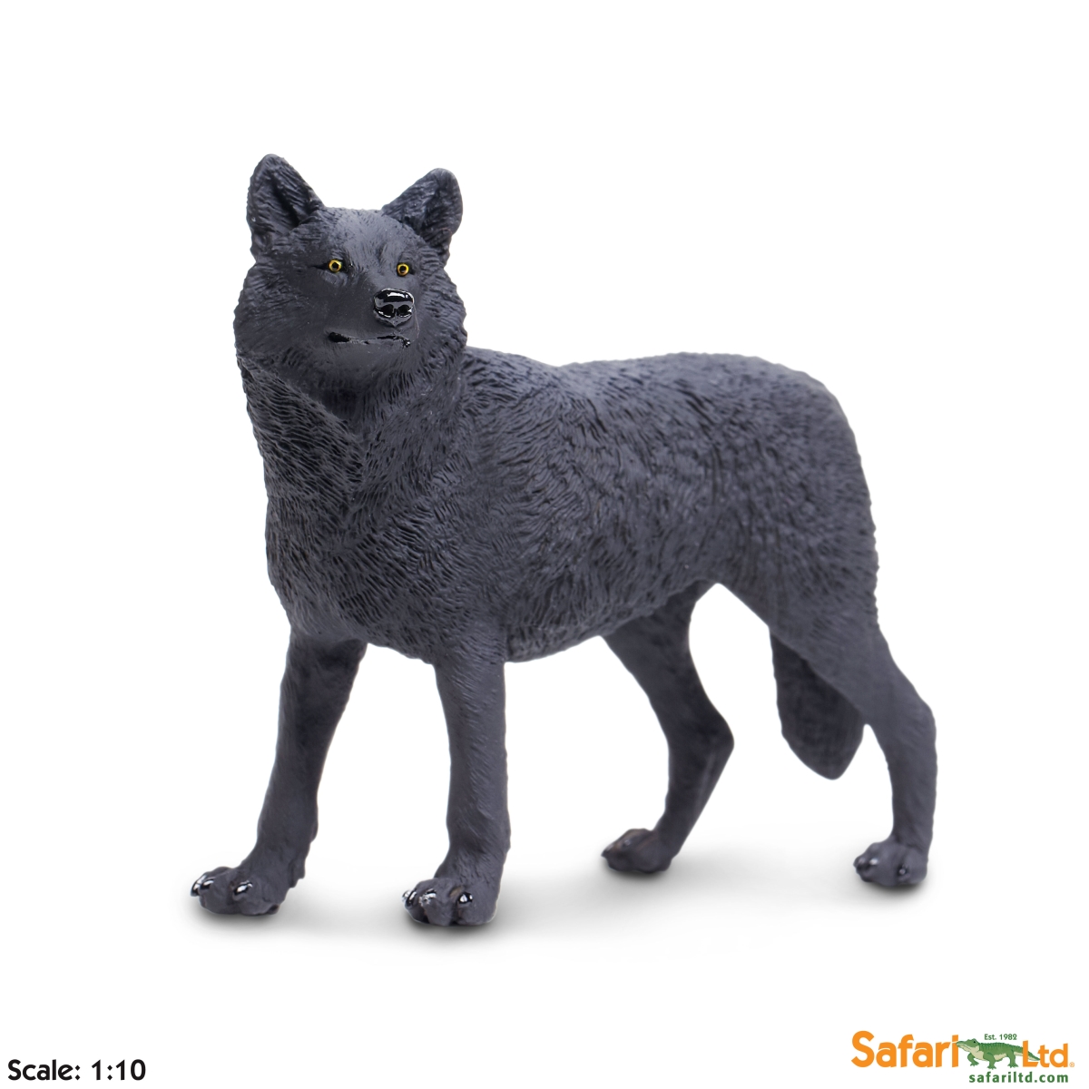Safari  Black Wolf Figurine, Multi Color