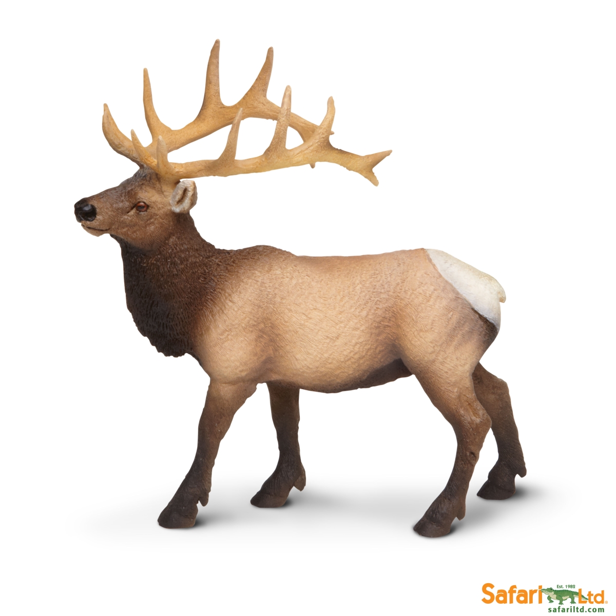 Safari  Elk Bull Figurine, Multi Color