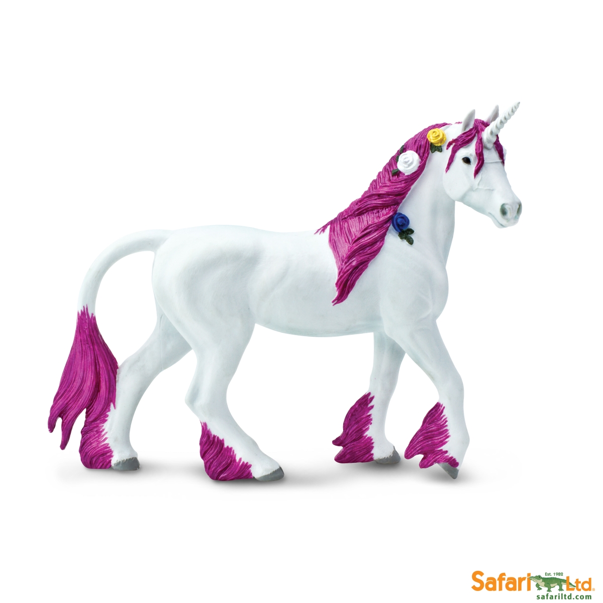 Safari  Pink Unicorn Figurine, Multi Color