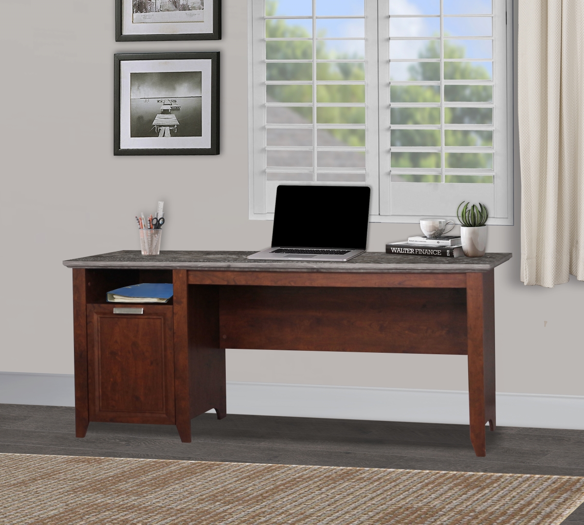 Picture of Saint Birch SBSD1225WDCG Saint Birch Kenneth Writing Desk in Cherry Finish
