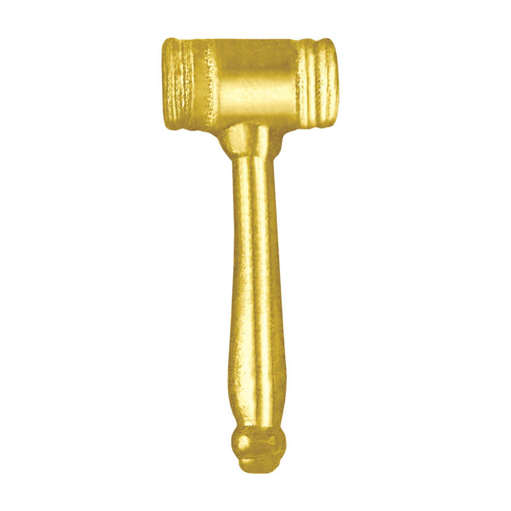 Picture of Simba CL038 1.12 in. Chenille Gavel Lapel Pin, Bright Gold
