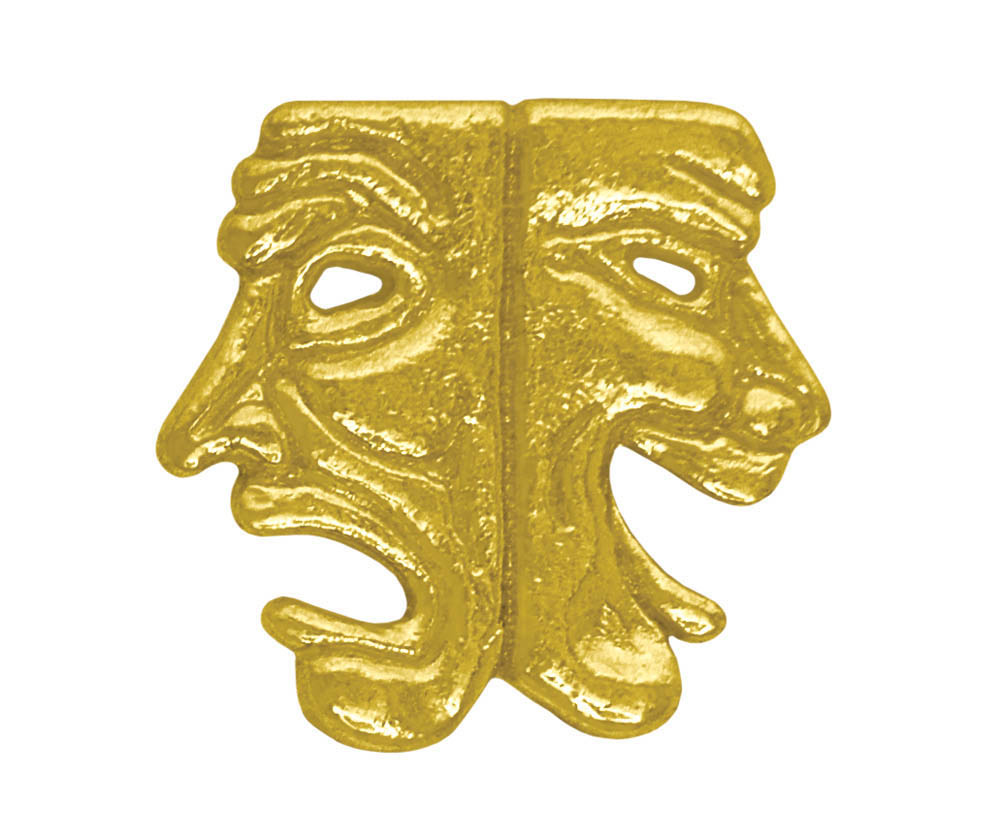Picture of Simba CL026 1 in. Chenille Drama Lapel Pin&#44; Bright Gold