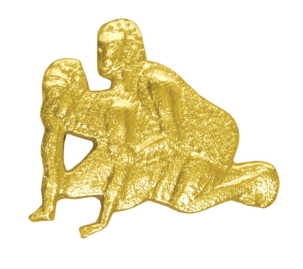Picture of Simba CL069 1 in. Chenille Wrestling Lapel Pin, Bright Gold