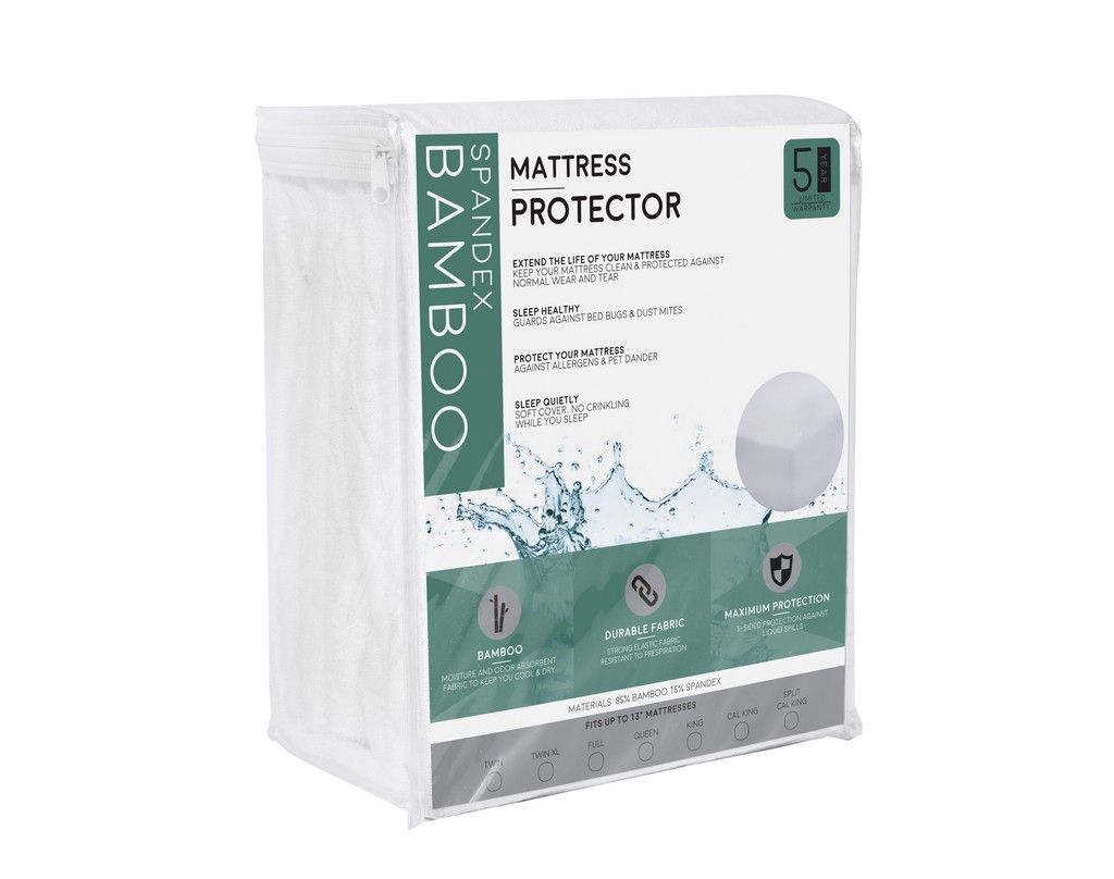 MATPROB1-Q Bamboo Spandex Mattress Protector - Queen Size