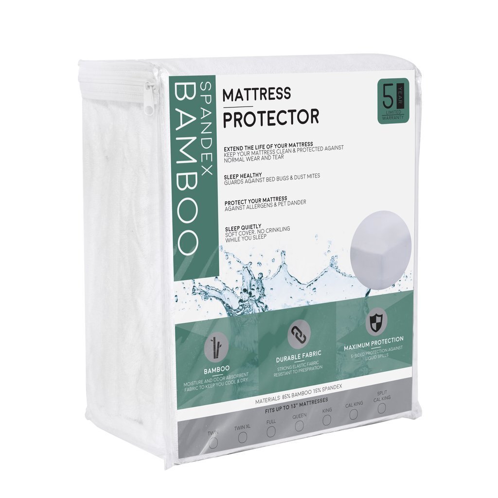 MATPROB1-TL Bamboo Spandex Mattress Protector - Twin Size - Extra Large