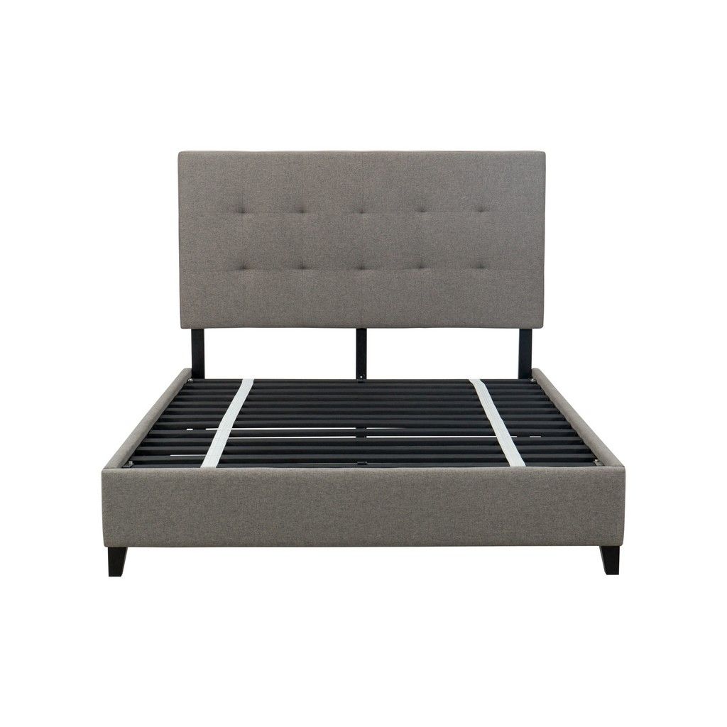 Hudson Upholstered Bedframe - Queen Size - Black - Modern Design