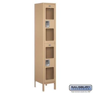S-52165TN-U 1 x 6 x 15 in. Double Tier Extra Wide See Through Metal Locker, Tan - Unassembled