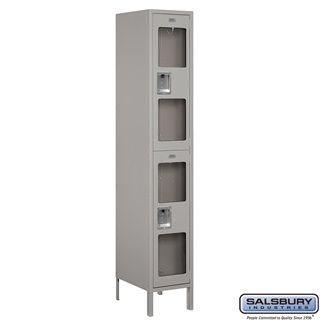 S-52168GY-U 1 x 6 x 18 in. Double Tier Extra Wide See Through Metal Locker, Gray - Unassembled
