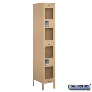 S-52168TN-A 1 x 6 x 18 in. Double Tier Extra Wide See Through Metal Locker, Tan - Assembled