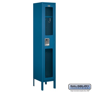 S-61152BL-A 1 x 5 x 12 in. Single Tier See Through Metal Locker, Blue - Assembled