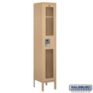 S-61152TN-U 1 x 5 x 12 in. Single Tier See Through Metal Locker, Tan - Unassembled