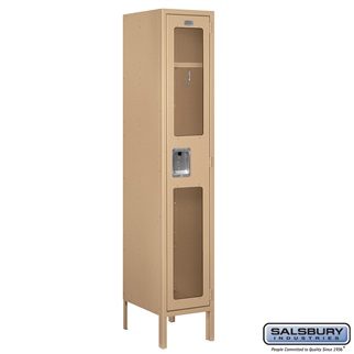 S-61155TN-U 1 x 5 x 15 in. Single Tier See Through Metal Locker, Tan - Unassembled