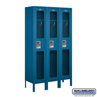 S-61352BL-A 3 x 5 x 12 in. Single Tier See Through Metal Locker, Blue - Assembled