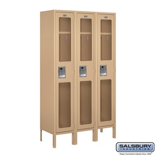 S-61352TN-A 3 x 5 x 12 in. Single Tier See Through Metal Locker, Tan - Assembled