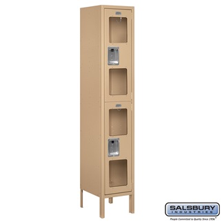 S-62152TN-U 1 x 5 x 12 in. Double Tier See Through Metal Locker, Tan - Unassembled