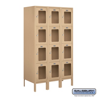 S-64358TN-A 3 x 5 x 18 in. Four Tier See Through Metal Locker, Tan - Assembled