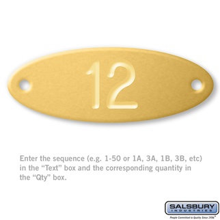 Picture of Salsbury 11160 Custom Engraved Name & Number Plate for Solid Executive Wood Locker Door