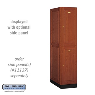 Picture of Salsbury 12164MED 16 in. Double Tier Solid Executive Wood Locker, Medium Oak - 6 ft. x 1 x 24 in.
