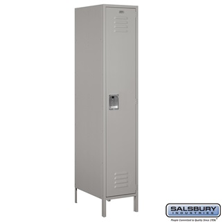 Picture of Salsbury 18-51161GY-A 18 in. Single Tier Standard Metal Locker - Assembled, Gray - 6 ft. x 1 x 21 in.