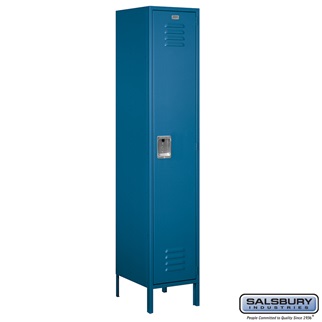 Picture of Salsbury 18-51168BL-A 18 in. Single Tier Standard Metal Locker - Assembled, Blue - 6 ft. x 1 x 18 in.