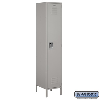 Picture of Salsbury 18-51168GY-A 18 in. Single Tier Standard Metal Locker - Assembled, Gray - 6 ft. x 1 x 18 in.