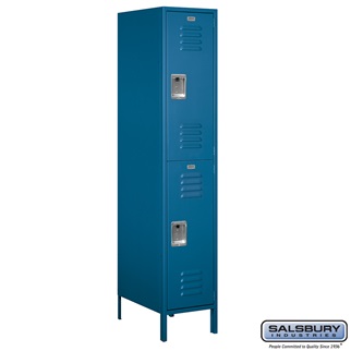 Picture of Salsbury 18-52161BL-U 18 in. Double Tier Standard Metal Locker - Unassembled&#44; Blue - 6 ft. x 1 x 21 in.