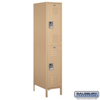 Picture of Salsbury 18-52161TN-U 18 in. Double Tier Standard Metal Locker - Unassembled&#44; Tan - 6 ft. x 1 x 21 in.