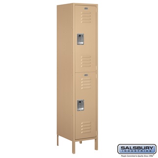 Picture of Salsbury 18-52168TN-U 18 in. Double Tier Standard Metal Locker - Unassembled&#44; Tan - 6 ft. x 1 x 18 in.
