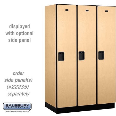 21361MAP 15 in. Wide Single Tier Designer Wood Locker with 3 Wide, Maple - 6 ft. x 21 in.