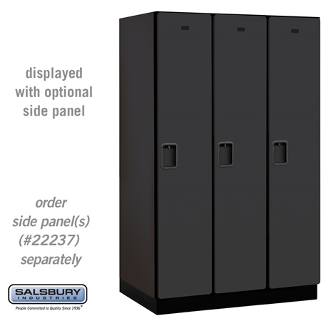 21364BLK 15 in. Wide Single Tier Designer Wood Locker with 3 Wide, Black - 6 ft. x 24 in.
