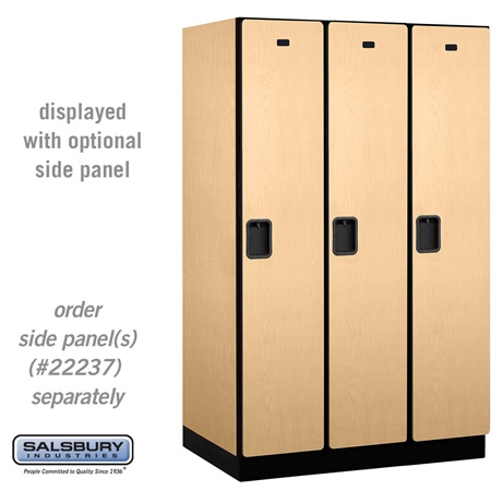 21364MAP 15 in. Wide Single Tier Designer Wood Locker with 3 Wide, Maple - 6 ft. x 24 in.