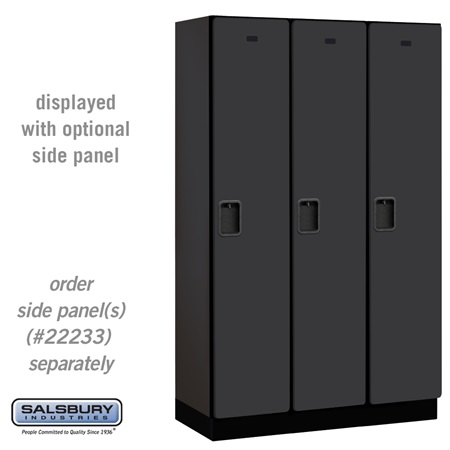 21368BLK 15 in. Wide Single Tier Designer Wood Locker with 3 Wide, Black - 6 ft. x 18 in.