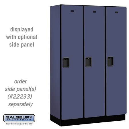 21368BLU 15 in. Wide Single Tier Designer Wood Locker with 3 Wide, Blue - 6 ft. x 18 in.
